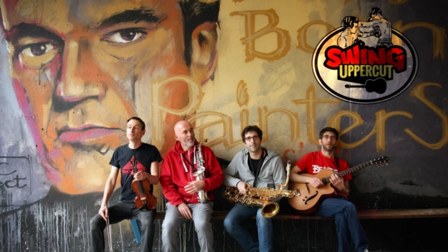 Swing Uppercut à la Centrifugeuz avec Tarantino born to be painters et le logo Swing Uppercut