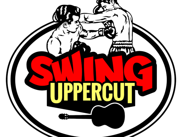 Logo Swing Uppercut avec deux boxeurs dans un style rétro inspiré de la boxe et du swing